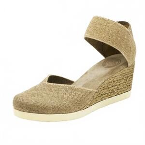 NEW CHARLESTON SHOE CO. women's obx closed-toe wedge espadrille in linen